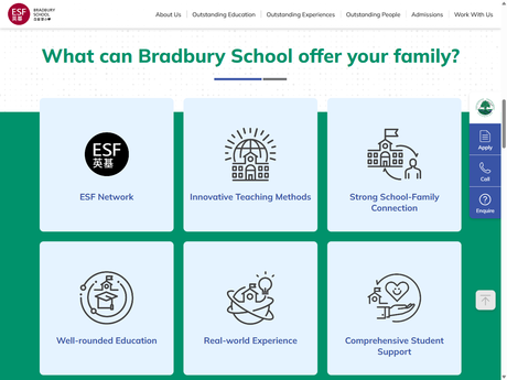 Website Screenshot of Bradbury School