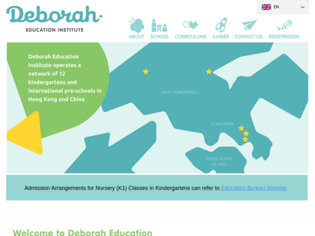 Website Screenshot of Deborah English Kindergarten (Beverly Garden, Tseung Kwan O)