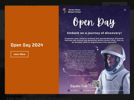 Website Screenshot of Garden House Waldorf Pre-School and Kindergarten