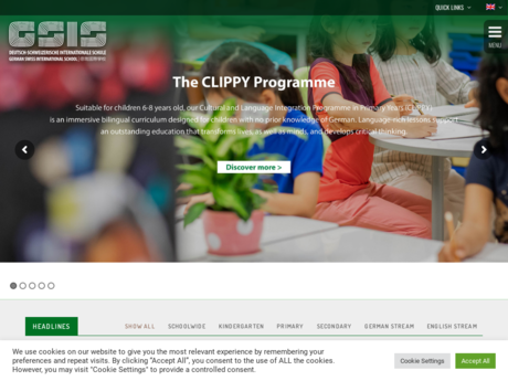 Website Screenshot of German Swiss International School