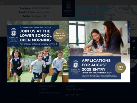 Website Screenshot of Harrow International School Hong Kong