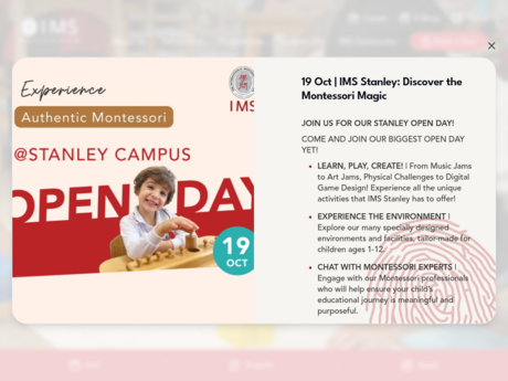 Website Screenshot of International Montessori School - An IMEF School (Aldrich Bay Campus)