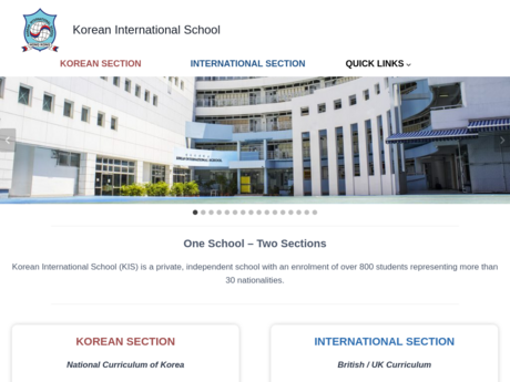 Website Screenshot of Korean International School