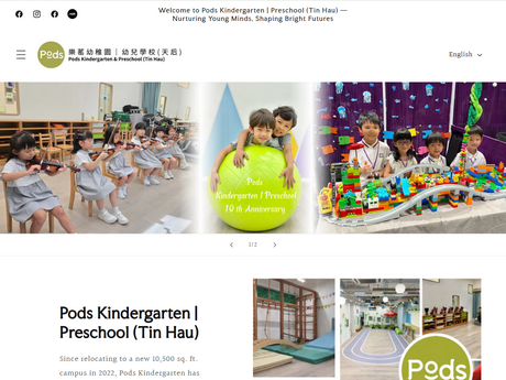Website Screenshot of Pods Kindergarten