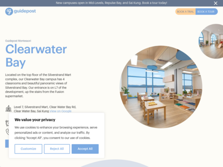 Website Screenshot of Guidepost Montessori International Kindergarten (Clearwater Bay)