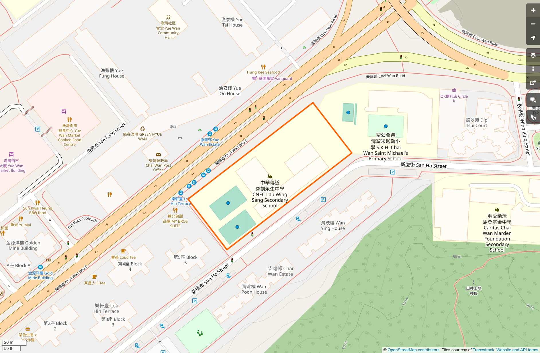 OSM: 中華傳道會劉永生中學 CNEC Lau Wing Sang Secondary School