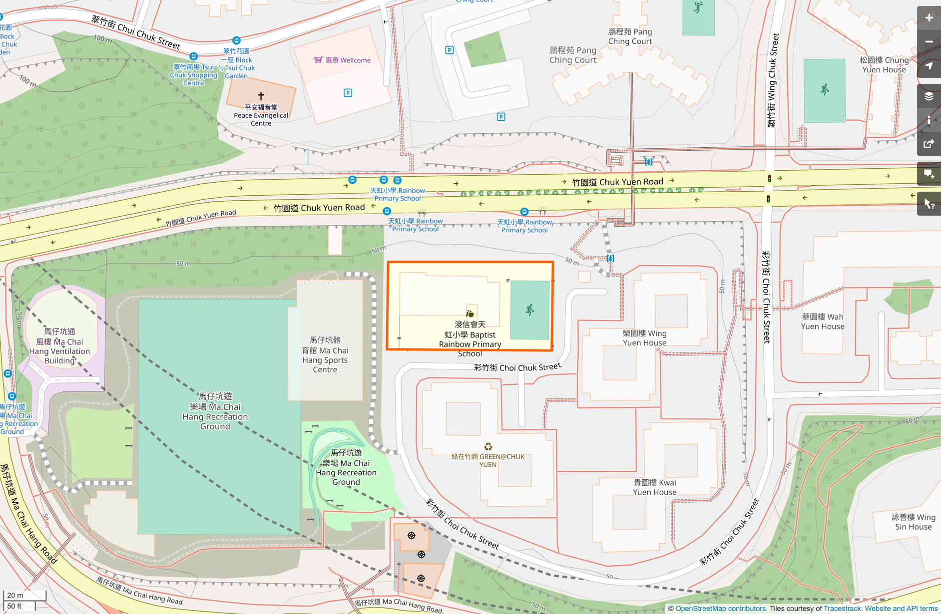 OSM: 浸信會孔憲紹天虹小學 Baptist Hung Hin Shiu Rainbow Primary School