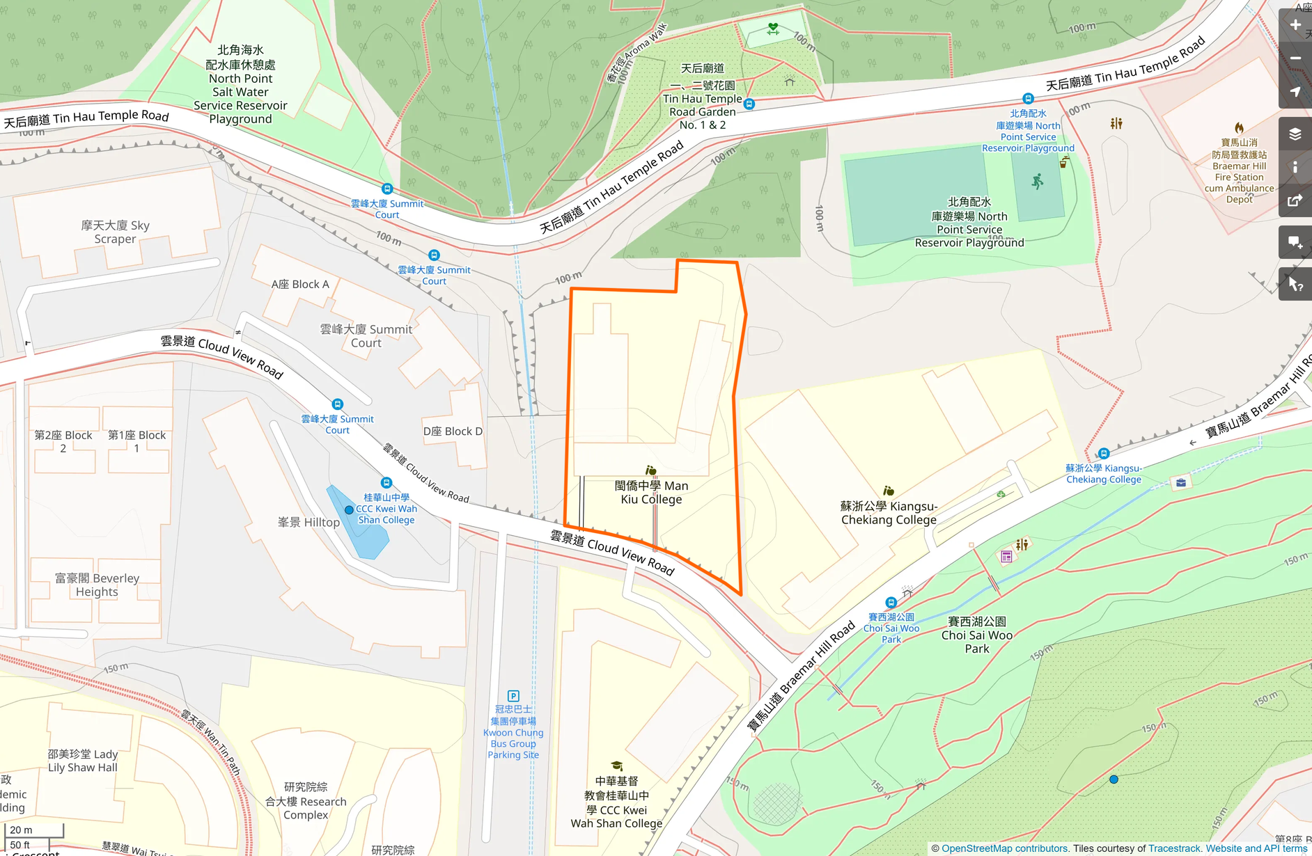 OSM: 閩僑中學 Man Kiu College