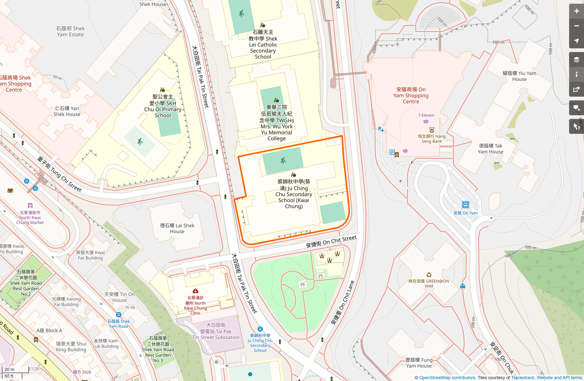 OSM: 葵涌裘錦秋中學 Ju Ching Chu Secondary School (Kwai Chung)