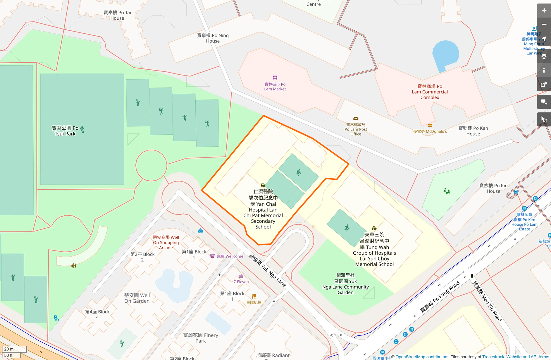 OSM: 仁濟醫院靚次伯紀念中學 Yan Chai Hospital Lan Chi Pat Memorial Secondary School