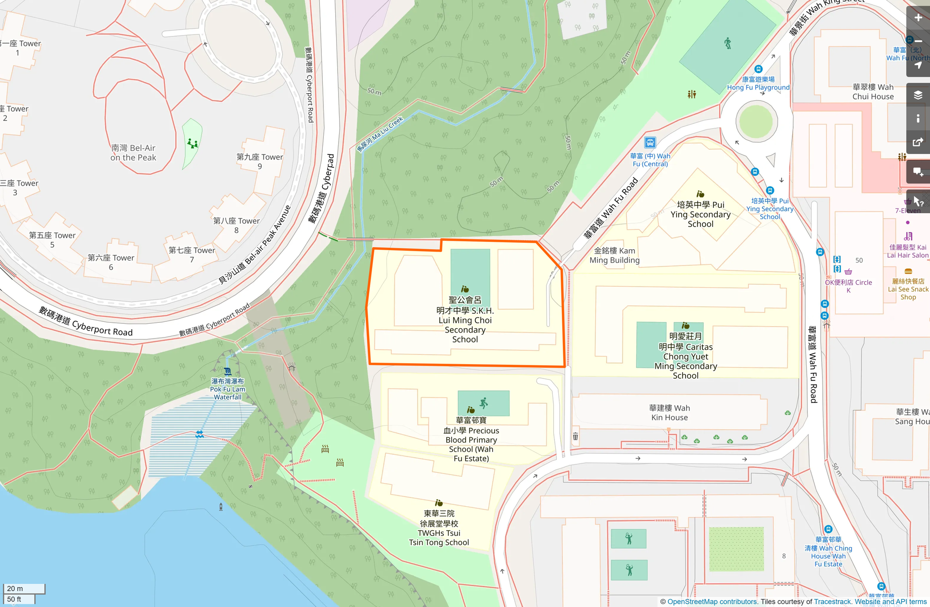 OSM: 聖公會呂明才中學 SKH Lui Ming Choi Secondary School