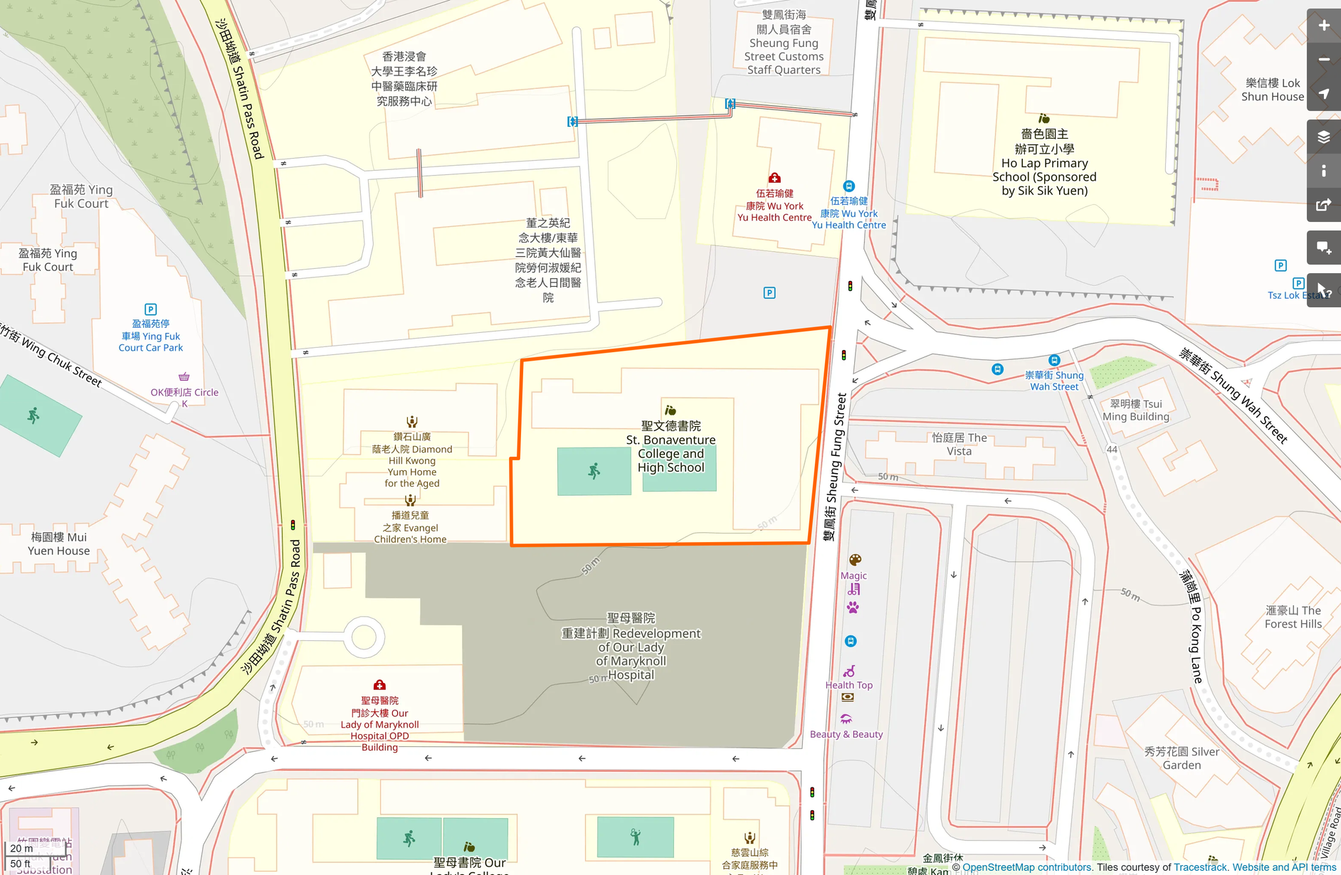 OSM: 聖文德書院 St. Bonaventure College and High School