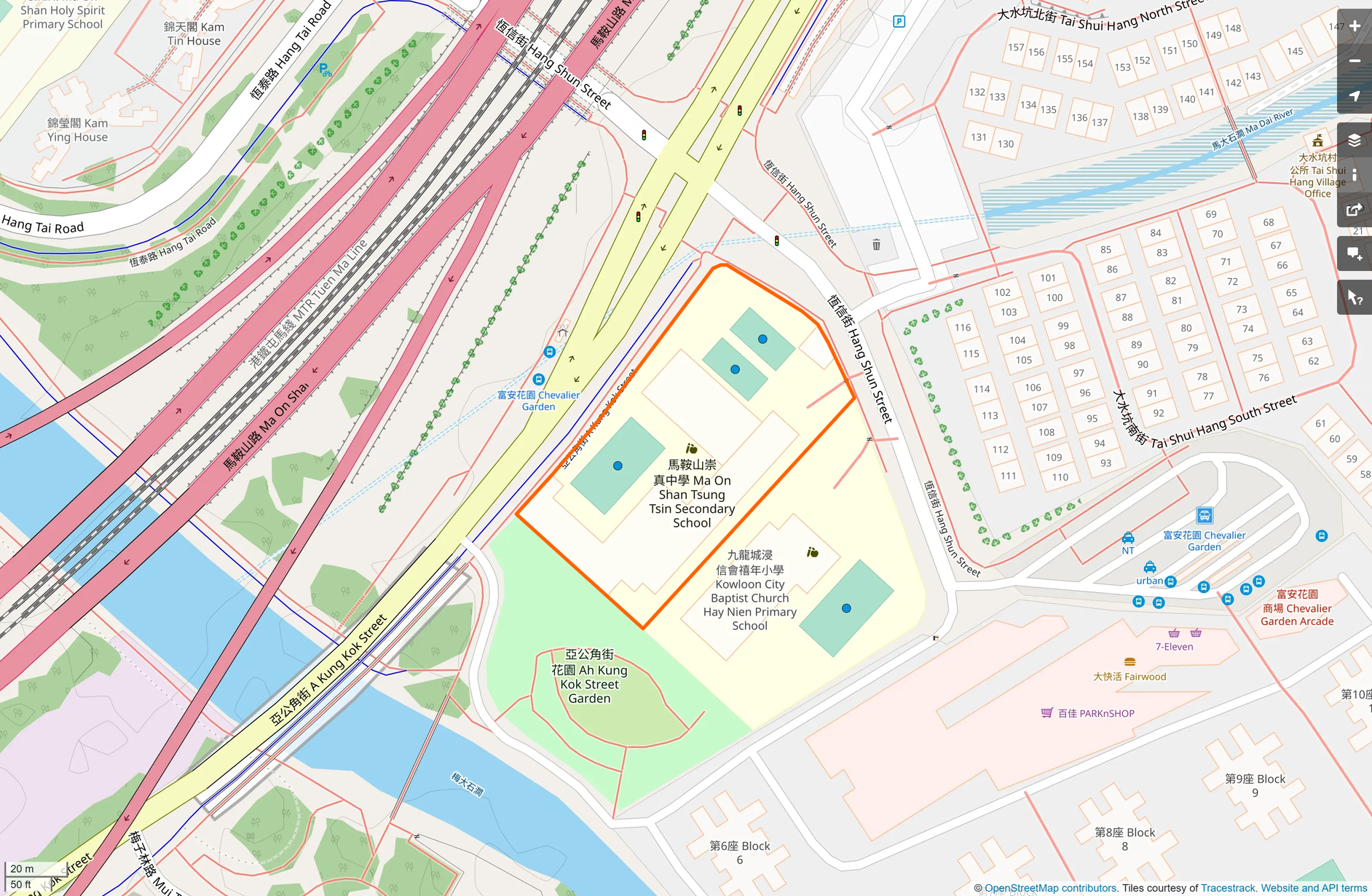 OSM: 馬鞍山崇真中學 Ma On Shan Tsung Tsin Secondary School