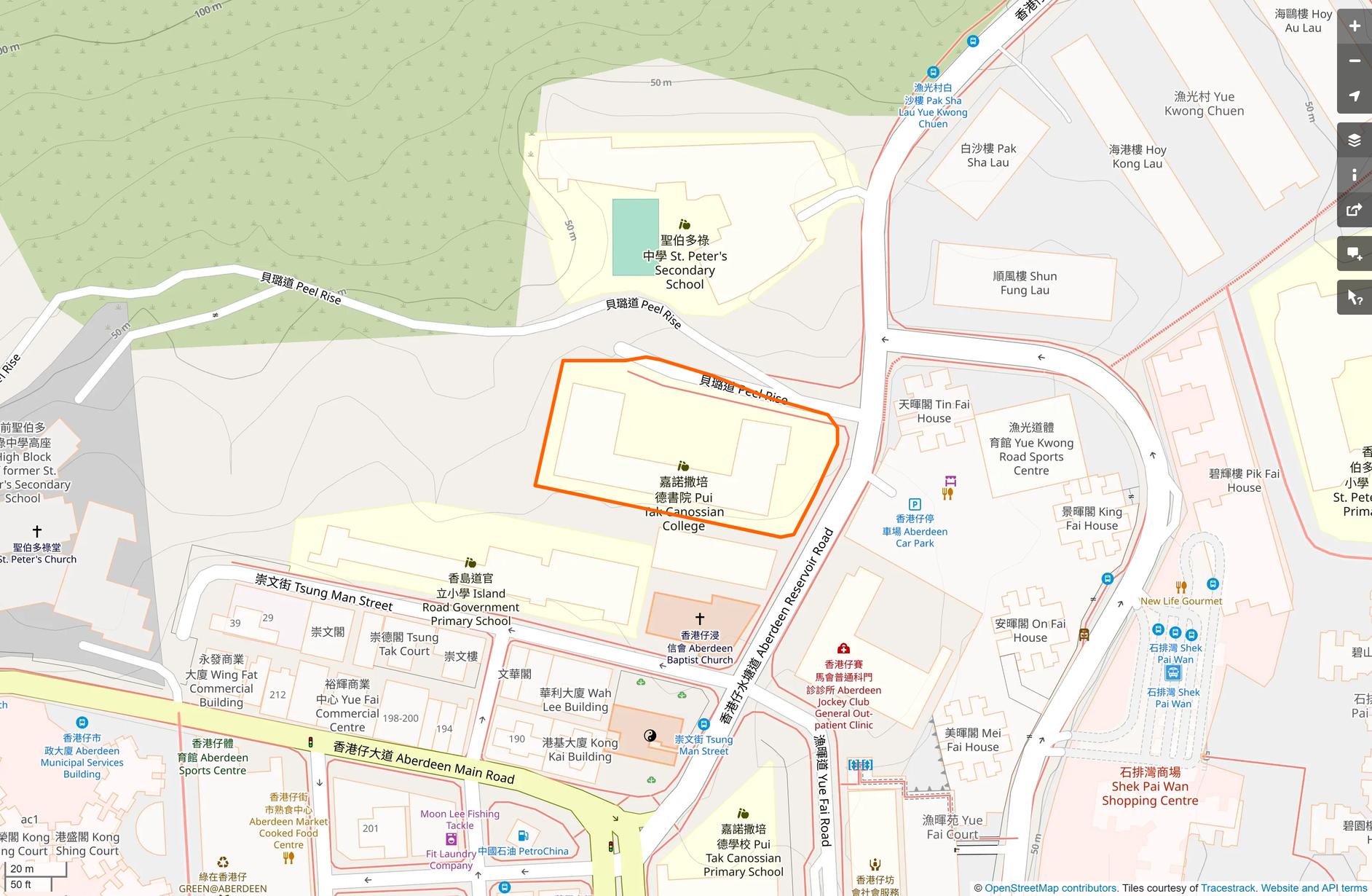 OSM: 嘉諾撒培德書院 Pui Tak Canossian College