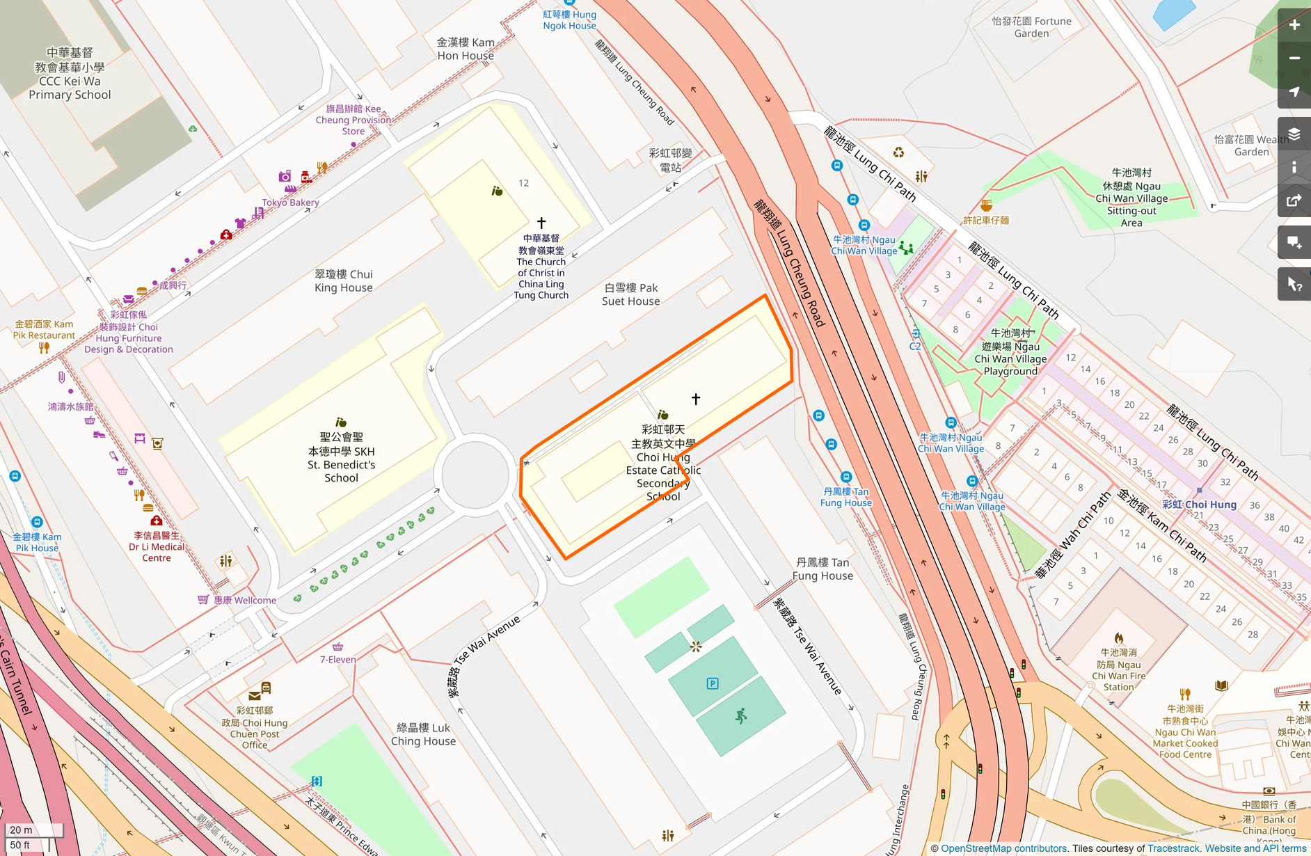 OSM: 彩虹邨天主教英文中學 Choi Hung Estate Catholic Secondary School