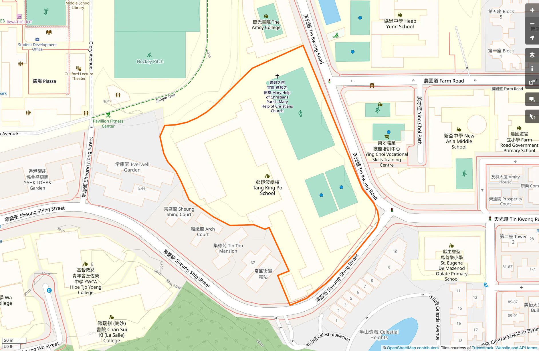 OSM: 鄧鏡波學校 Tang King Po School