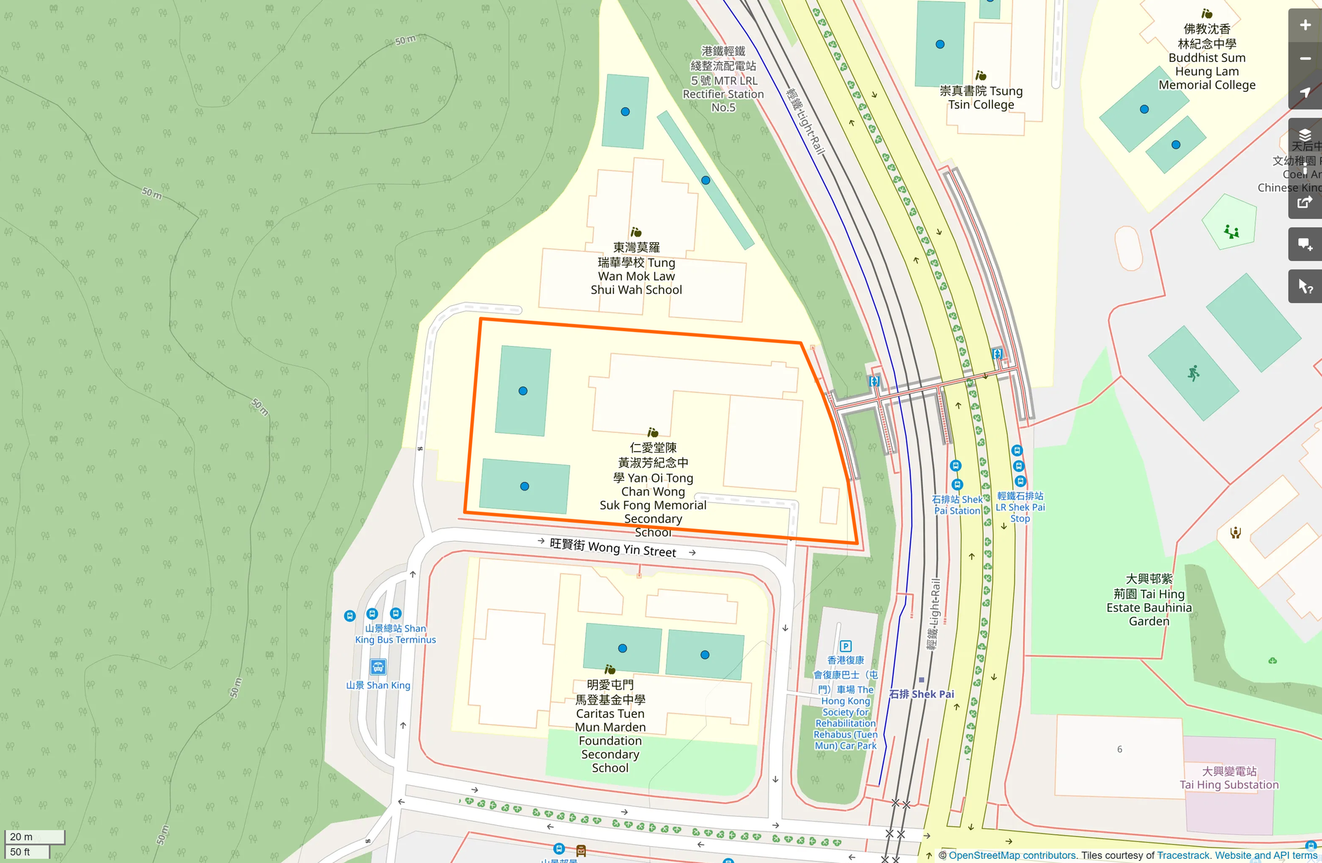 OSM: 仁愛堂陳黃淑芳紀念中學 Yan Oi Tong Chan Wong Suk Fong Memorial Secondary School