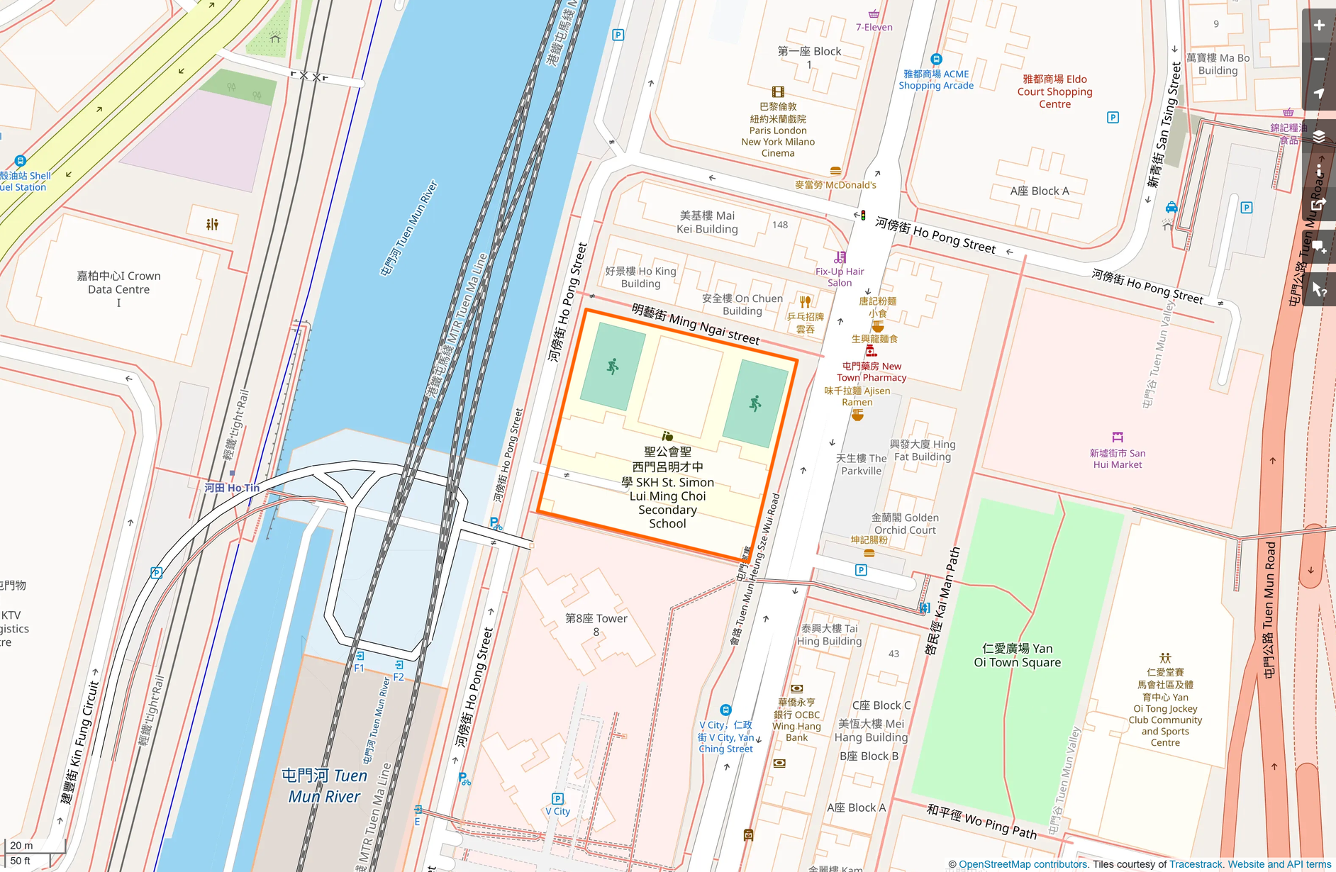 OSM: 聖公會聖西門呂明才中學 SKH St. Simon's Lui Ming Choi Secondary School