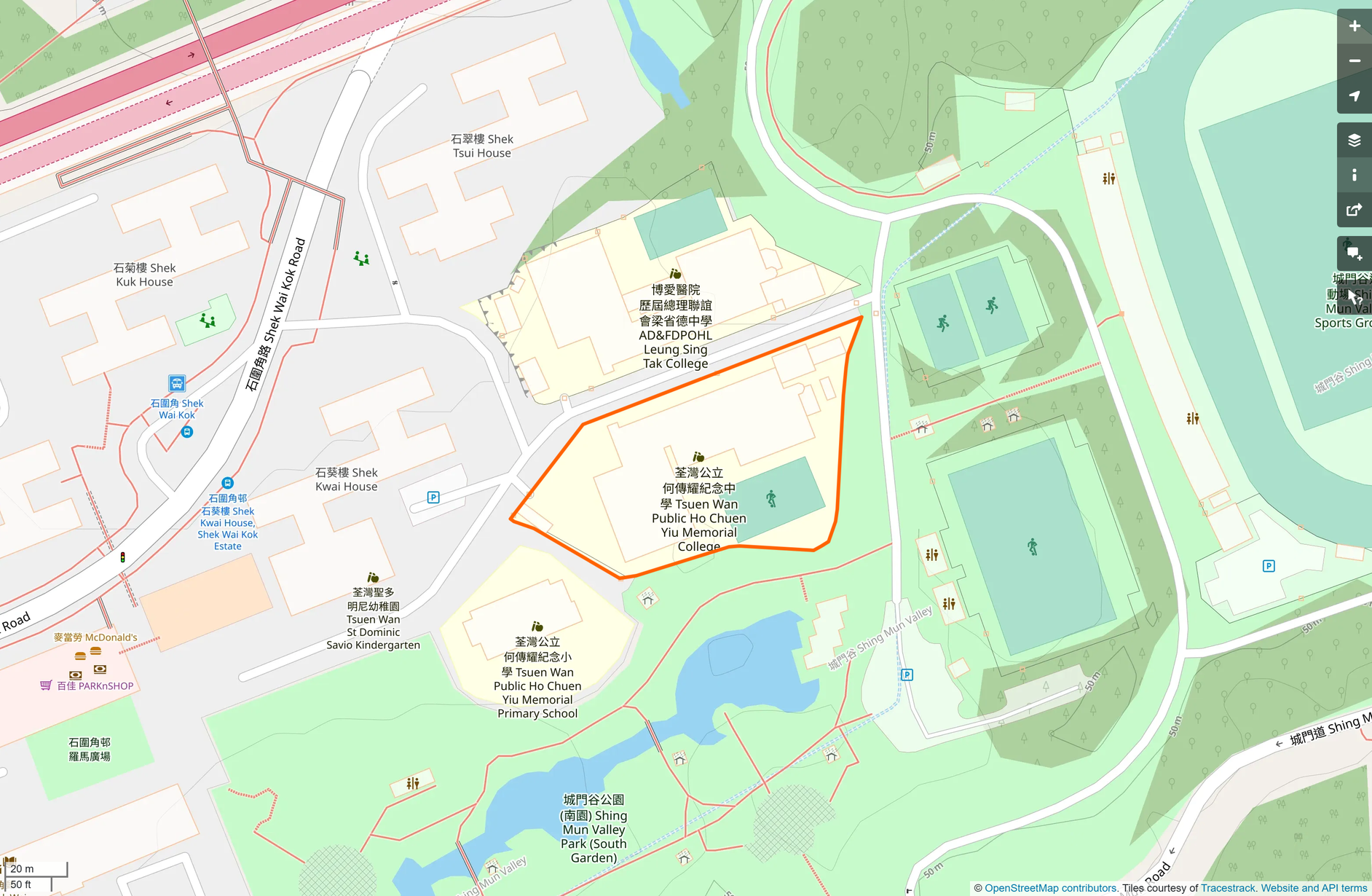 OSM: 何傳耀紀念中學 Tsuen Wan Public Ho Chuen Yiu Memorial College