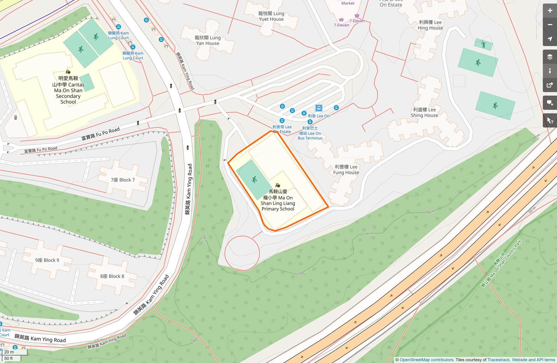 OSM: 馬鞍山靈糧小學 Ma On Shan Ling Liang Primary School