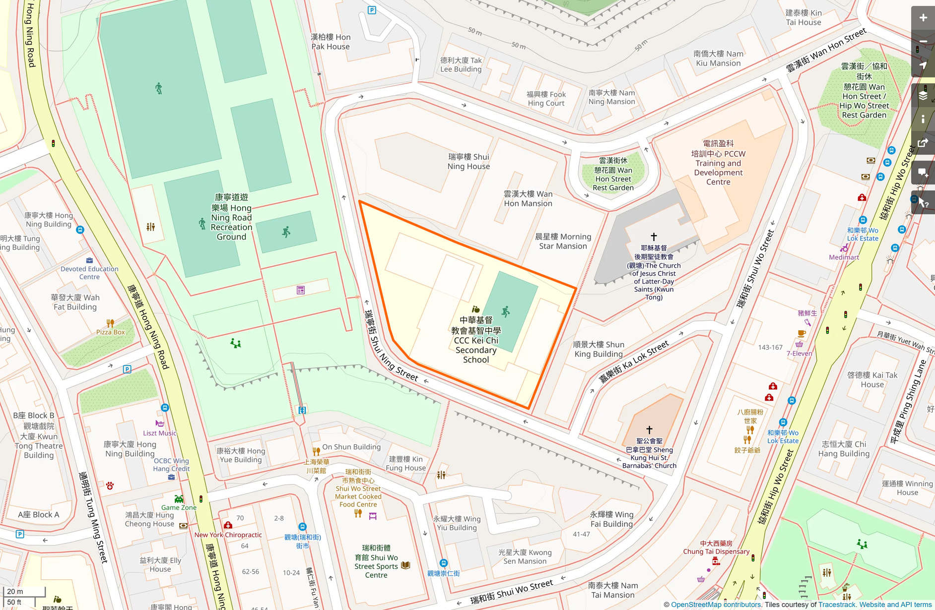 OSM: 中華基督教會基智中學 CCC Kei Chi Secondary School