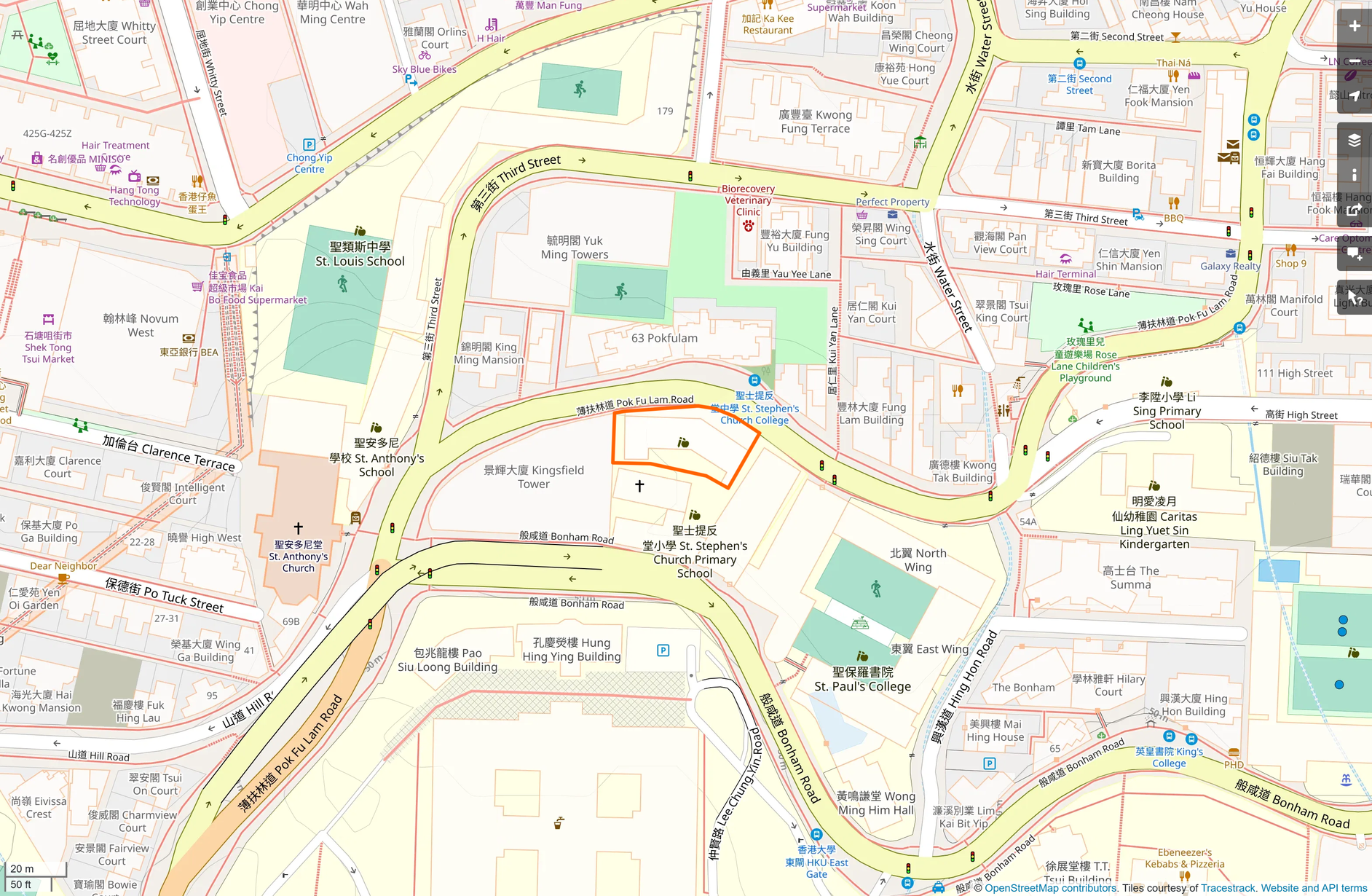 OSM: 聖士提反堂中學 St. Stephen's Church College