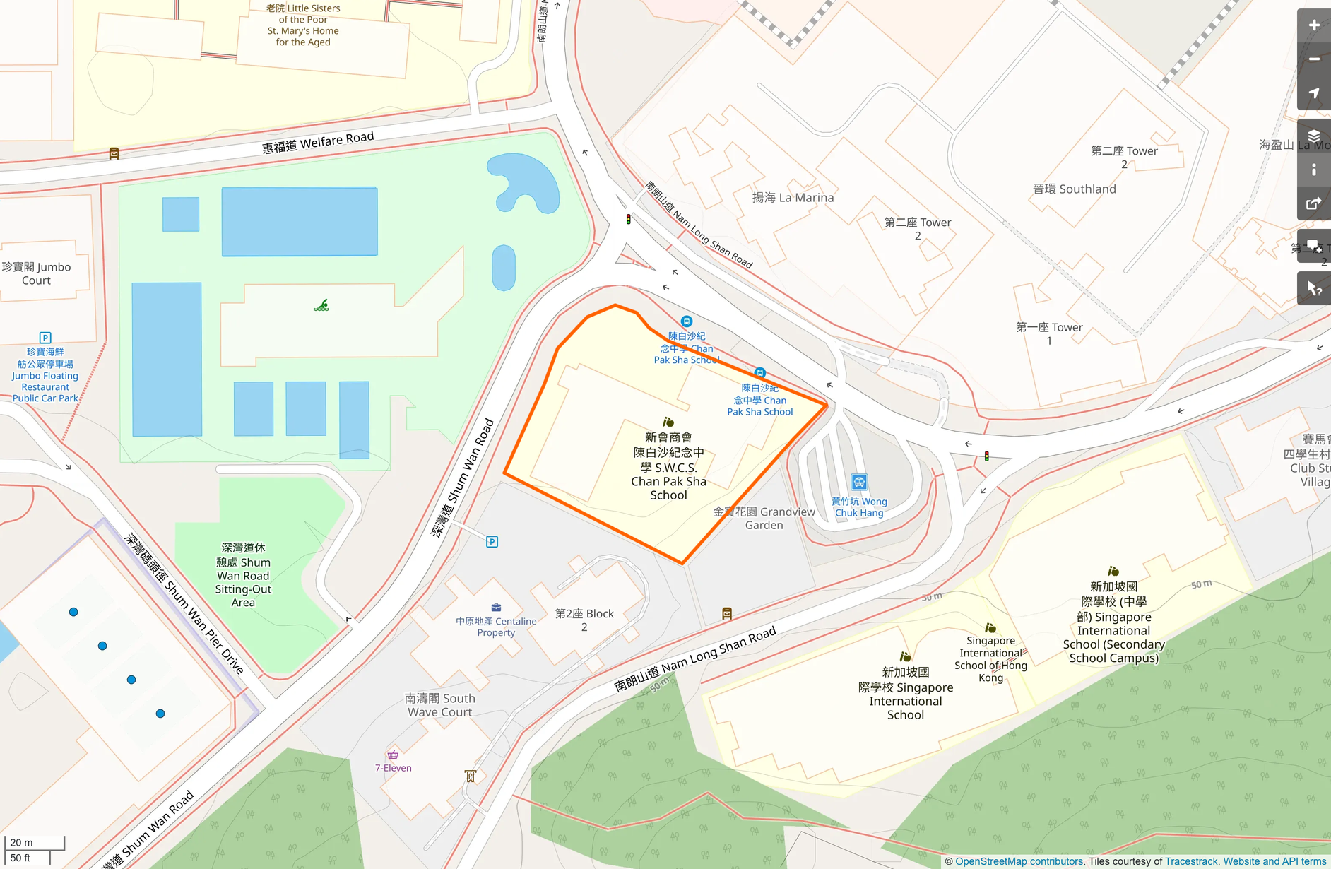 OSM: 新會商會陳白沙紀念中學 San Wui Commercial Society Chan Pak Sha School