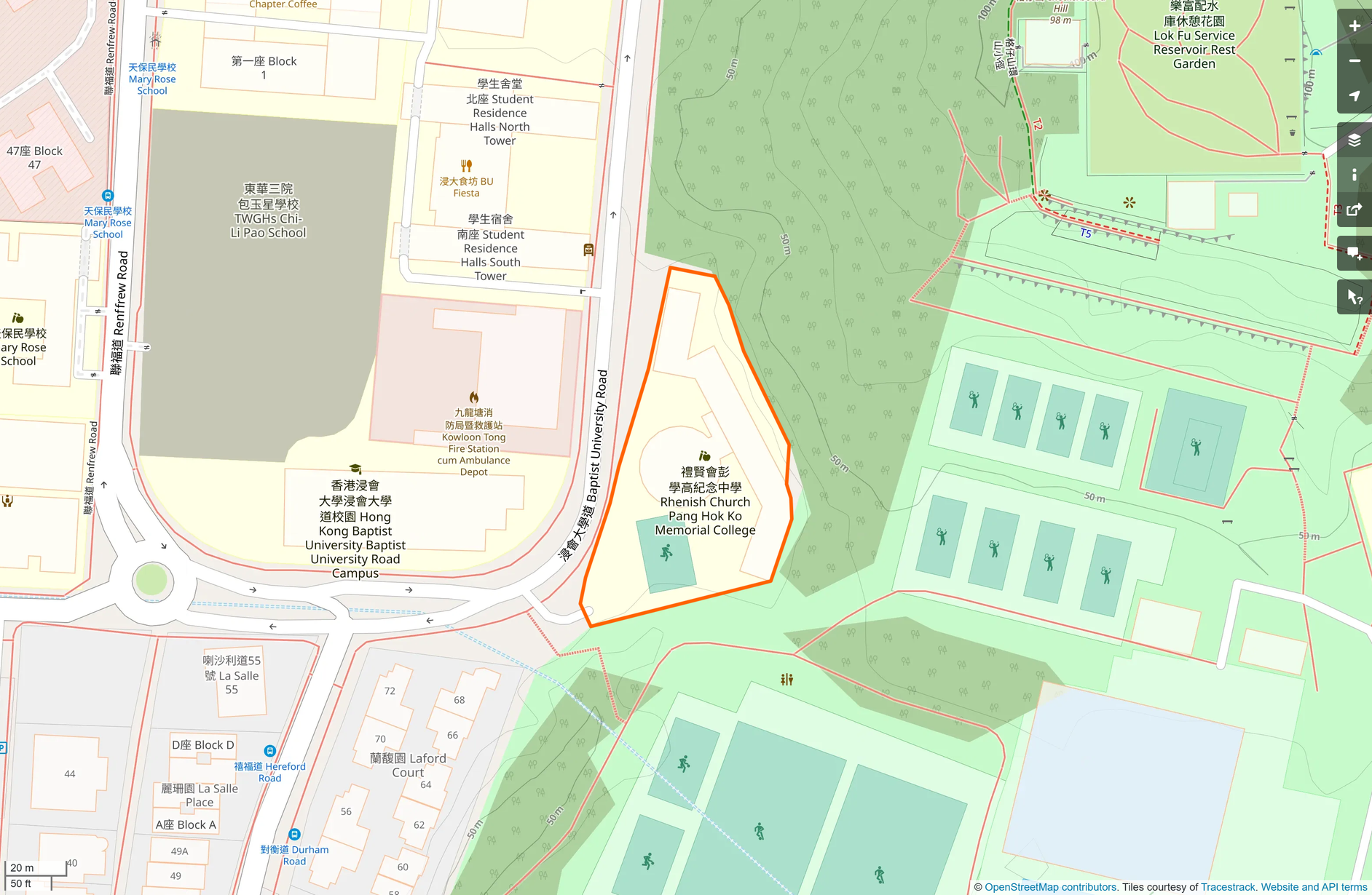 OSM: 禮賢會彭學高紀念中學 Rhenish Church Pang Hok Ko Memorial College