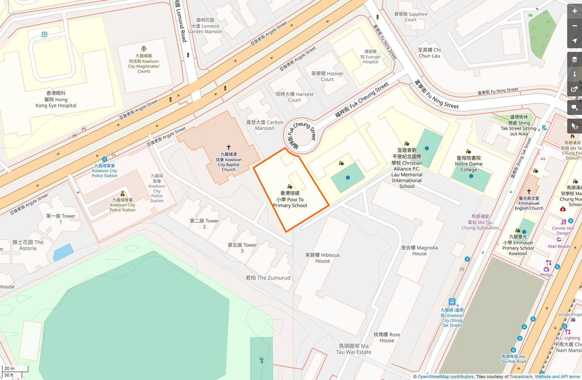 OSM: 香港培道小學 Pooi To Primary School