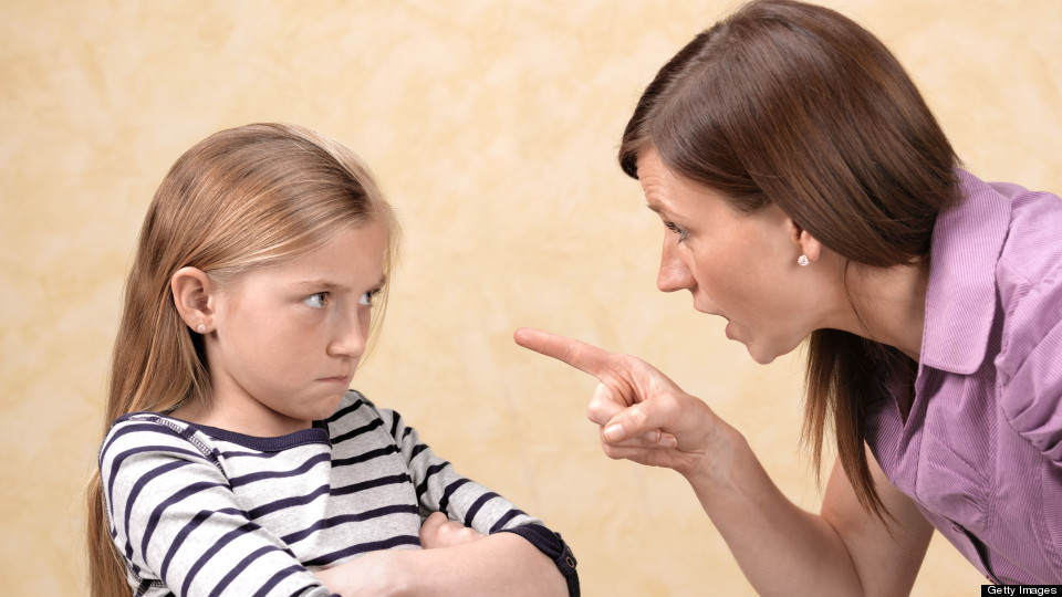 Mother yelling at daughter