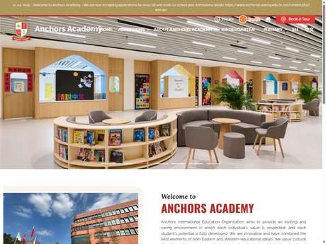 Website Screenshot of Anchors Academy