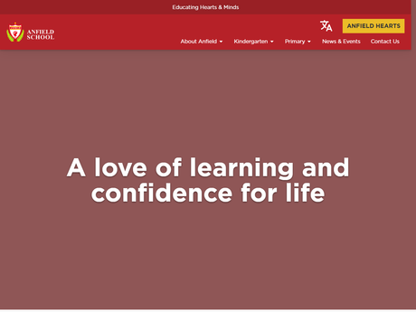 Website Screenshot of Anfield School