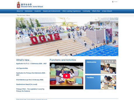 Website Screenshot of Diocesan Girls' Junior School