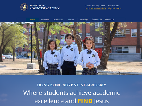 Website Screenshot of Hong Kong Adventist Academy