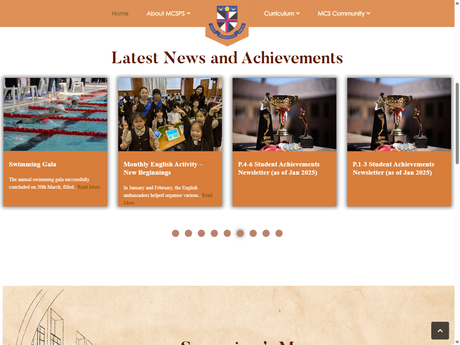 Website Screenshot of Maryknoll Convent School (Primary Section)