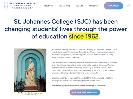 Website Screenshot of St. Johannes College (Primary Section)