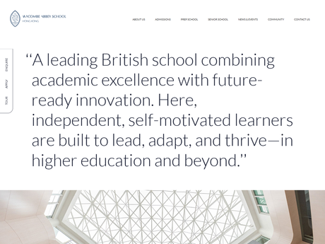 Website Screenshot of Wycombe Abbey School Hong Kong