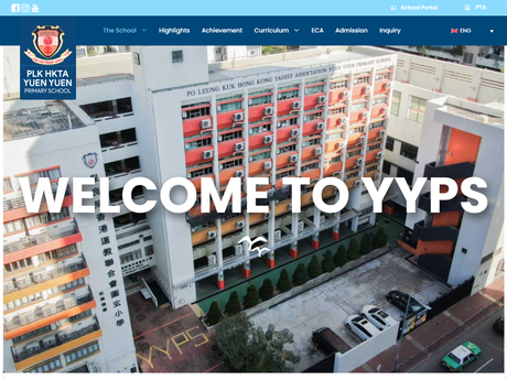 Website Screenshot of PLK HKTA Yuen Yuen Primary School