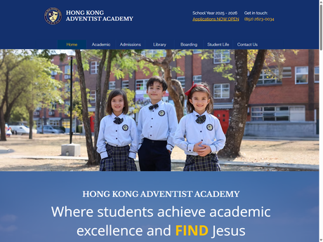 Website Screenshot of Hong Kong Adventist Academy
