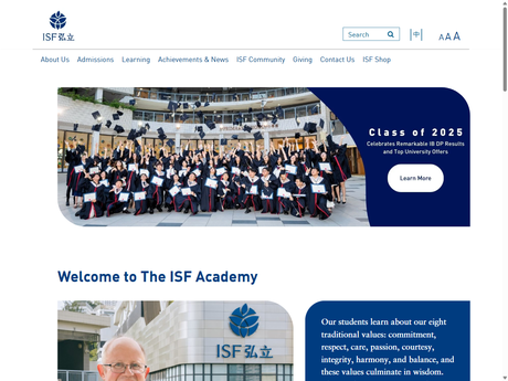 Website Screenshot of The Independent Schools Foundation Academy