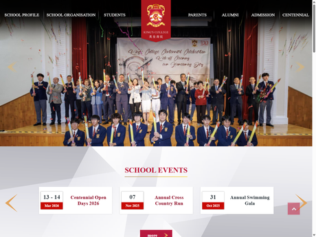 Website Screenshot of King's College
