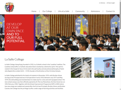 Website Screenshot of La Salle College