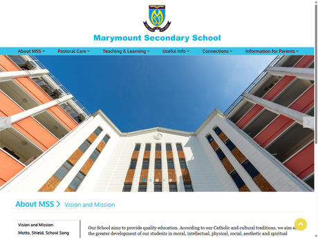 Website Screenshot of Marymount Secondary School