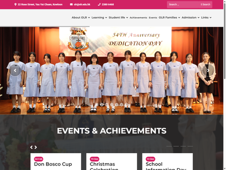 Website Screenshot of Our Lady Of The Rosary College