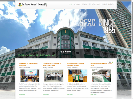Website Screenshot of St. Francis Xavier's College