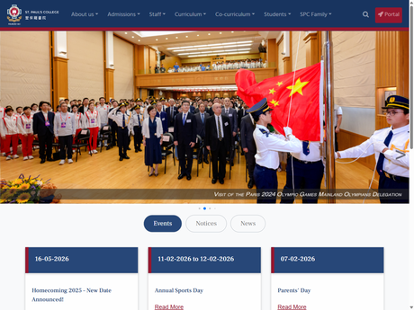 Website Screenshot of St. Paul's College