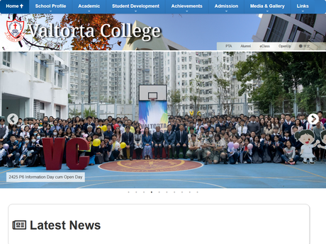 Website Screenshot of Valtorta College