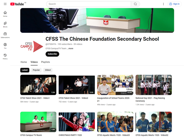 中華基金中學 Youtube 頻道